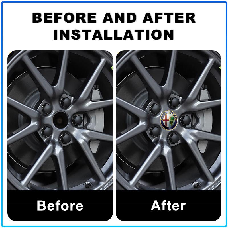 4 Stück 56MM Auto Radnabenkappen Felgenkappen Abdeckungen Emblem Für Alfa Romeo 147 159 Giulietta Giulia Mito Spider Alpha Nheadrest