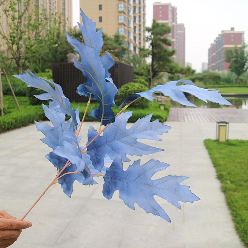 

3 Fork 75cm Oak Leaf Imitation Plant Flower Home Wedding Hall Decoration Fake Leaf Torch Photo Background Accessories Props 1pc