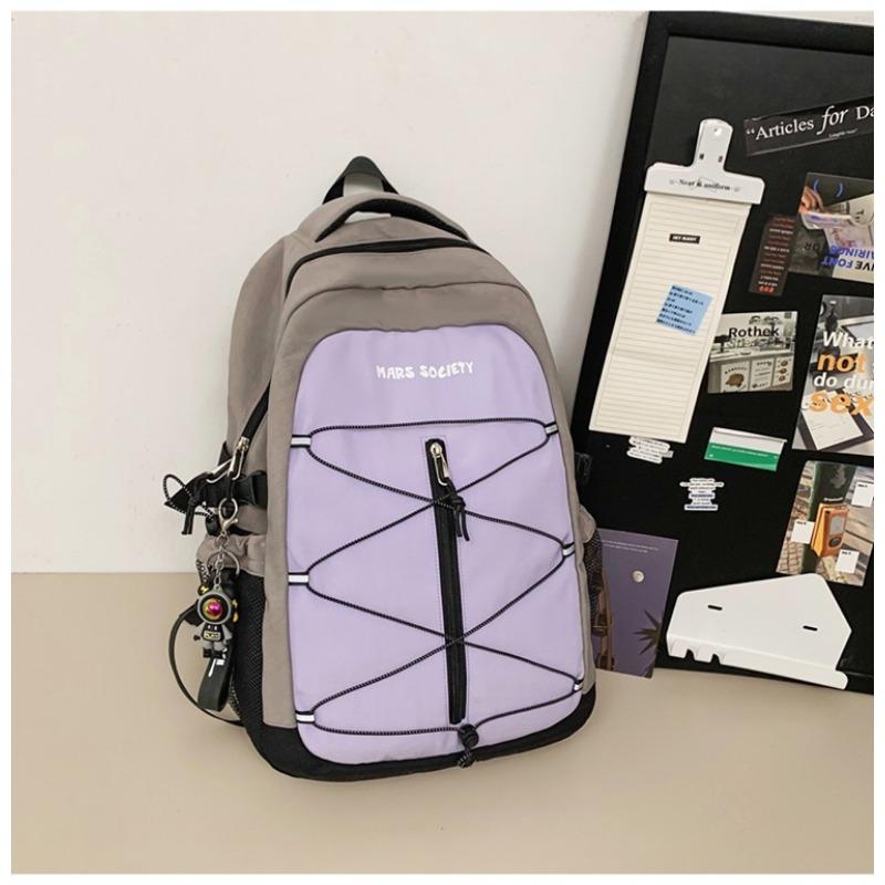 The New Schoolbag Is High-value, Fresh and Sweet, Contrasting Colors, Splicing Backpack, Couple Light Travel, Spring Outing Backpack.
