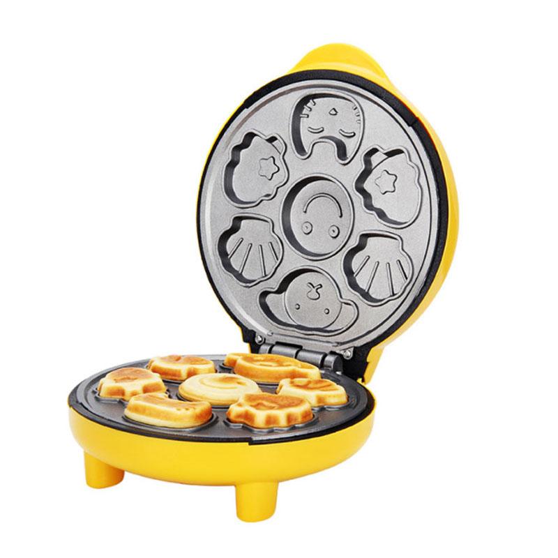

220V Household Auto Cake Maker Portable Breakfast Pancake Bread Machine Double-sided Baking Brotmaschine Kuchenmaschine жёлтый