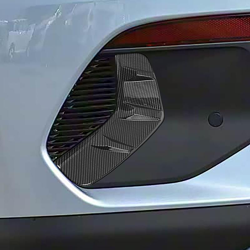 Car Styling Rear Fog Light Eyebrow Panel Decoration Cover Trim For BYD Yuan PLUS Carbon Fiber Color Exterior Accessories