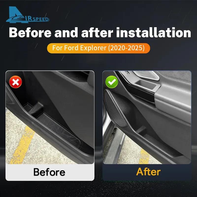 Accessories Interior Decal Top Suede Trim Car Front Rear Door Map Pocket Sticker For Ford Explorer     2024 2025