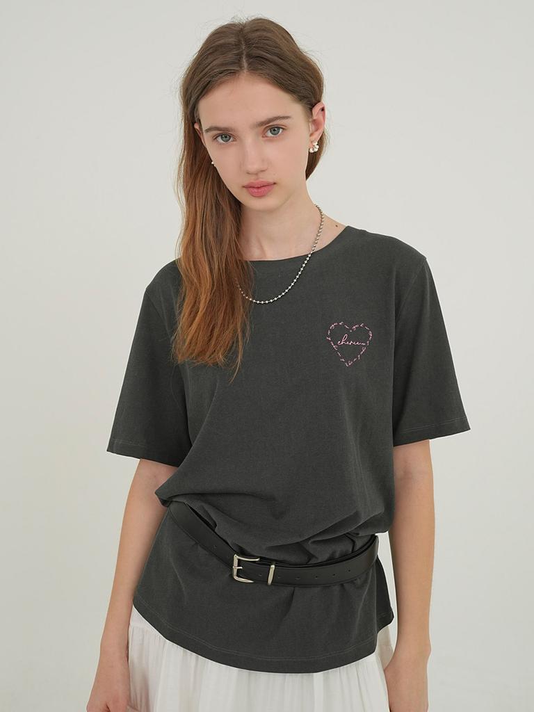 Onaenon Heart Artwork Oversized Short Sleeve T-Shirt New5Me532