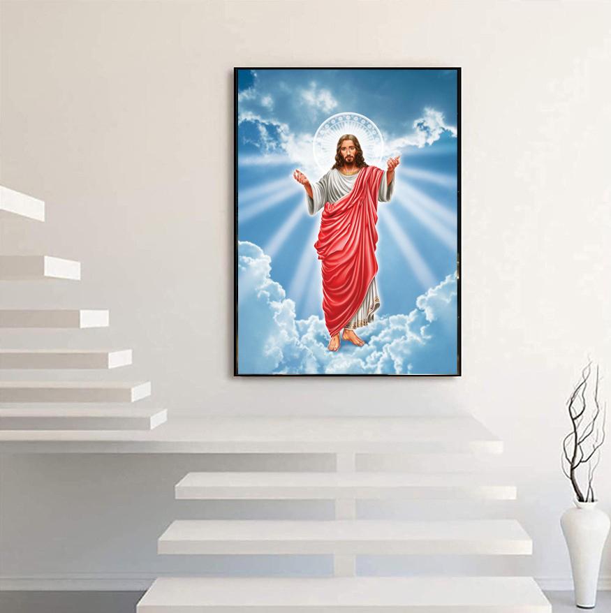 Vollständiges 5D DIY Diamantmalerei "Religiöse Figur" Diamantstickerei Vollständiger Kreuzstich Heimdekoration Handgemachtes Geschenk