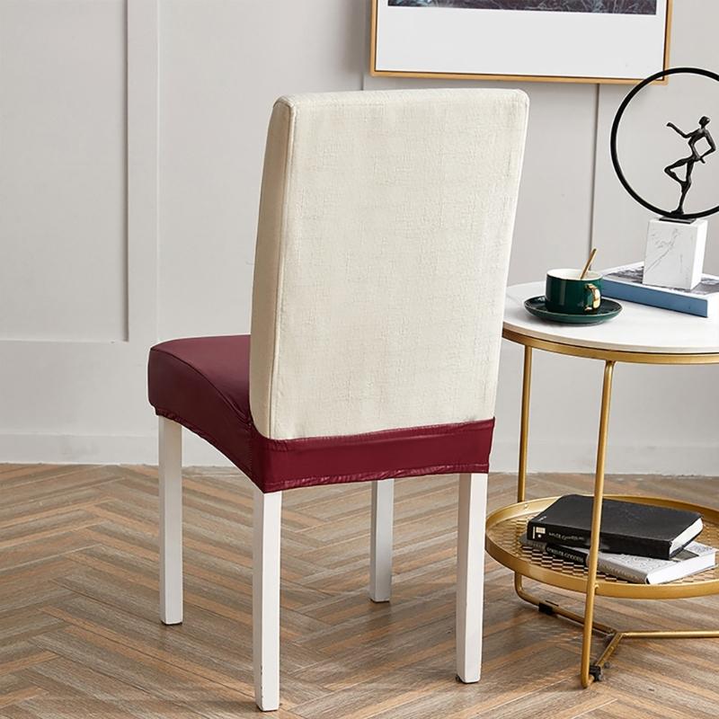 Waterproofs PU Leather Chair Cover Waterproofs Stretch Chair Slipcovers for Dining Room Home Kitchen Seats Protectors