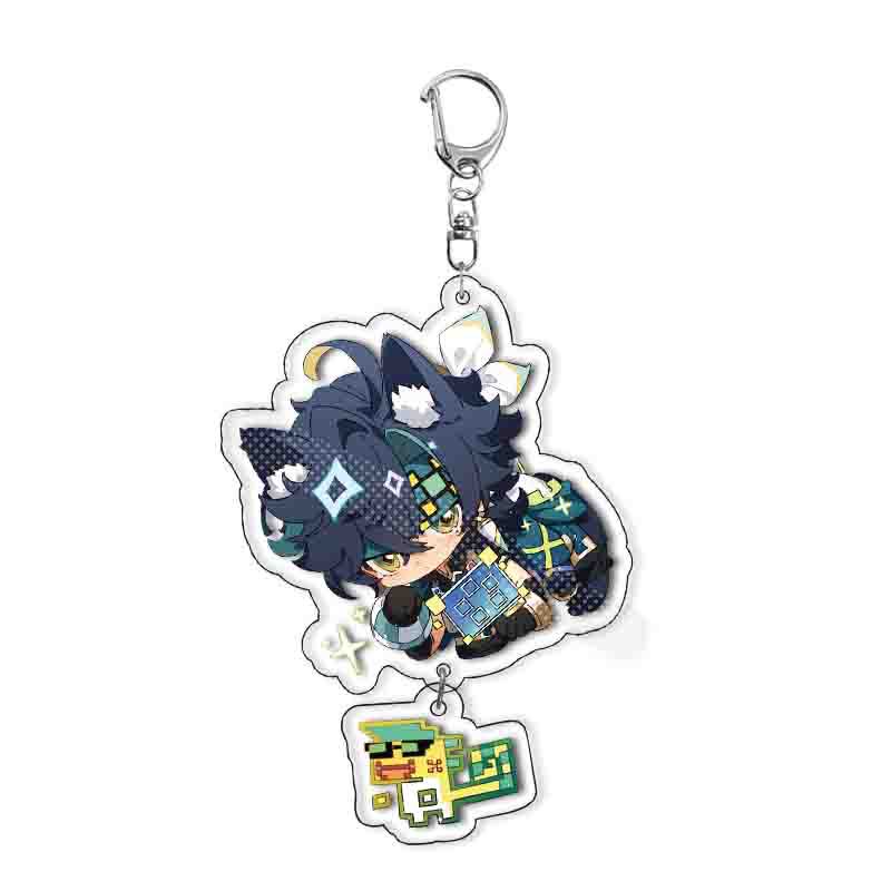 Game Sethos Mualani Kachina Kinich Emilie Cosplay Keychain Bag Pendant Acrylic Keyring Accessories Prop