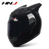 HNJ Unisex Full-Face Summer Motorcycle Helmet with Gray Riding Horns - Stylish and Safe for Racing