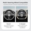 zkfan8 Suitable for Mazda Steering Wheel Cover with Wavy Sports Design, Breathable Leather, Segmented Anti-Slip, Sweat-Absorbing Protective Cover, 