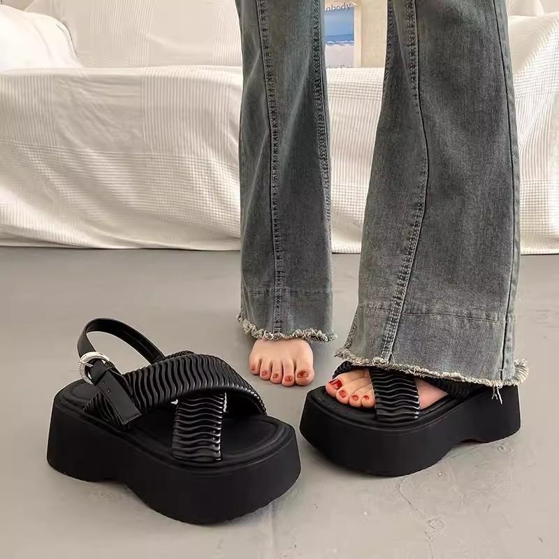 Beautiful Platform Sandals with Skirts for Women's Summer Wear, High-end New Heel Shoes