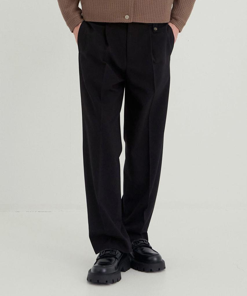 NODU Wide Tuck Slacks [Black]