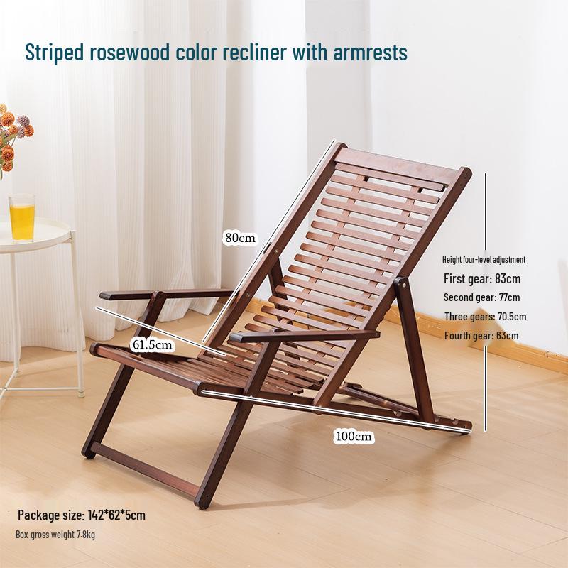 Premium Widened Bamboo Folding Lounge Chair for Home & Outdoor Use - Reinforced & Cool for Summer Relaxation