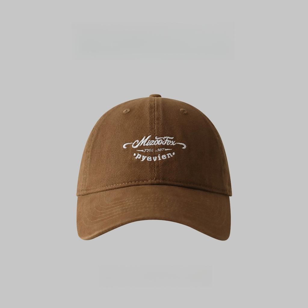 Embroidered Letter Baseball Cap for Female Birthday  Wide Brimmed  Slimming  Soft Top Hat Pure Cotton  Versatile  Baseball Cap for Male