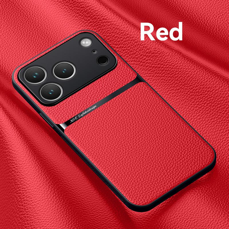Busines Lychee Pattern Leather Phone Case For iPhone 18 17 16 15 14 13 12 Pro Max Plus 17Air 17E 16E Shockproof Protective Cover