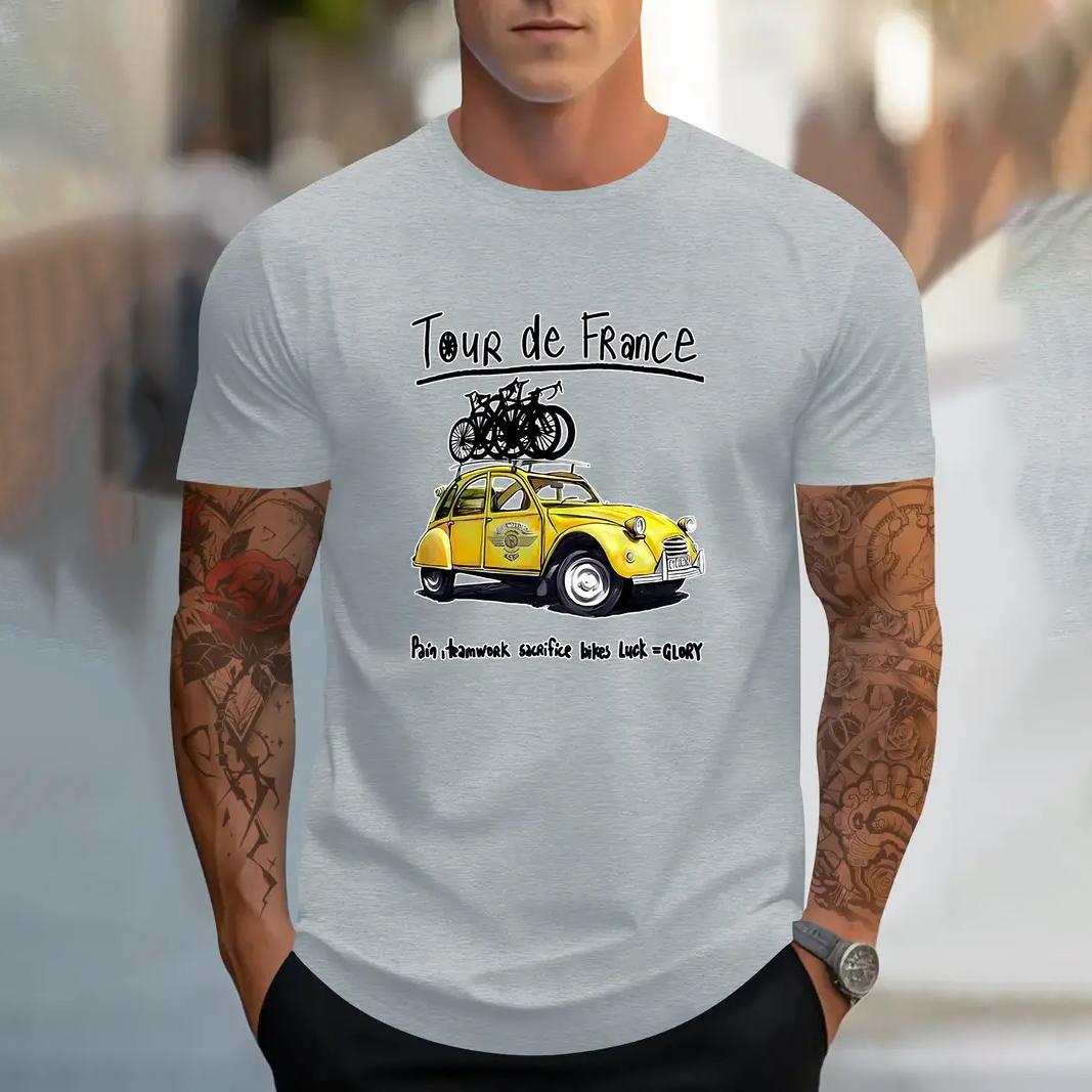 

Летняя мужская футболка с принтом мультяшных машин, повседневная футболка с коротким рукавом, свитер с круглым вырезом, модная уличная мужская футболка, свободная одежда 3XL