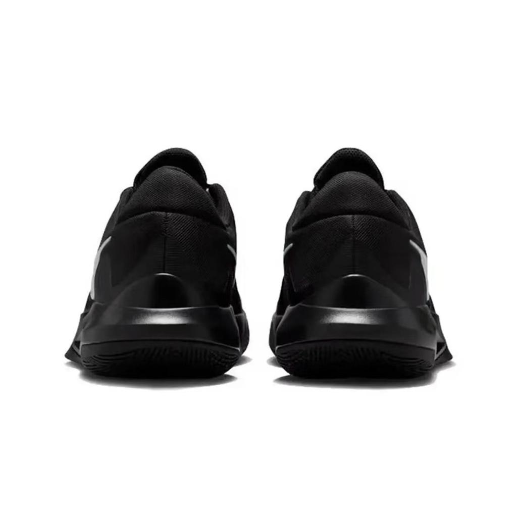 Nike Precision 6 Abrasion Resistant Slip Resistant Low top Basketball Shoes Men's Black White I07605-040 (Team1392-)