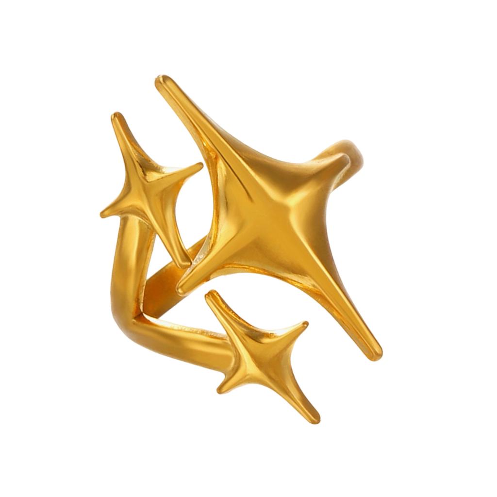 Stylové prsteny z legované oceli s hvězdným designem, elegantní šperky, výrazné kousky pro trendy ženy, pro každodenní nošení, na párty, nápady na dárky