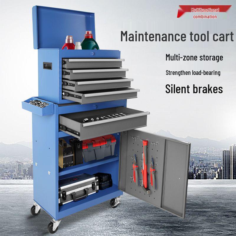 Multi-Function Heavy-Duty Tool Cart with Drawer-Type Repair Box and Mobile Trolley