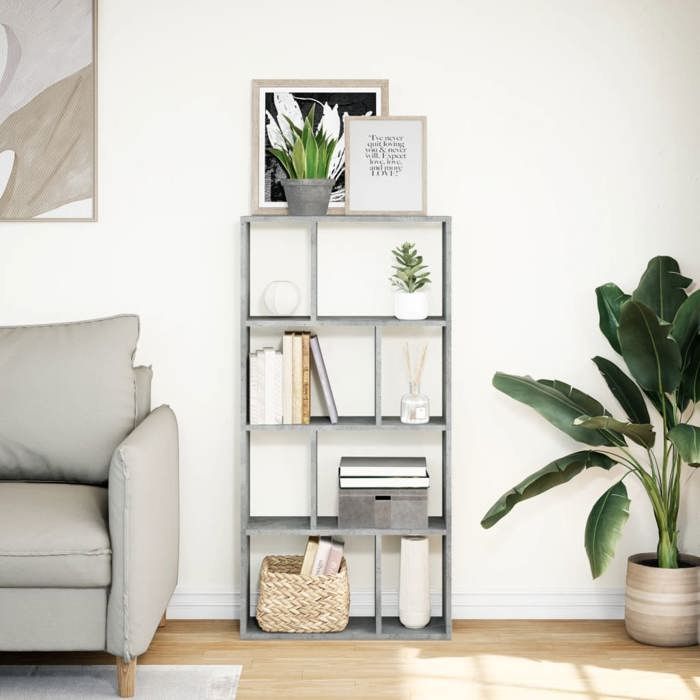VidaXL Bookcase Concrete Grey 60x20x120 Cm Engineered Wood, Shelf, Storage Shelf, Book Support, Shelf To 858150