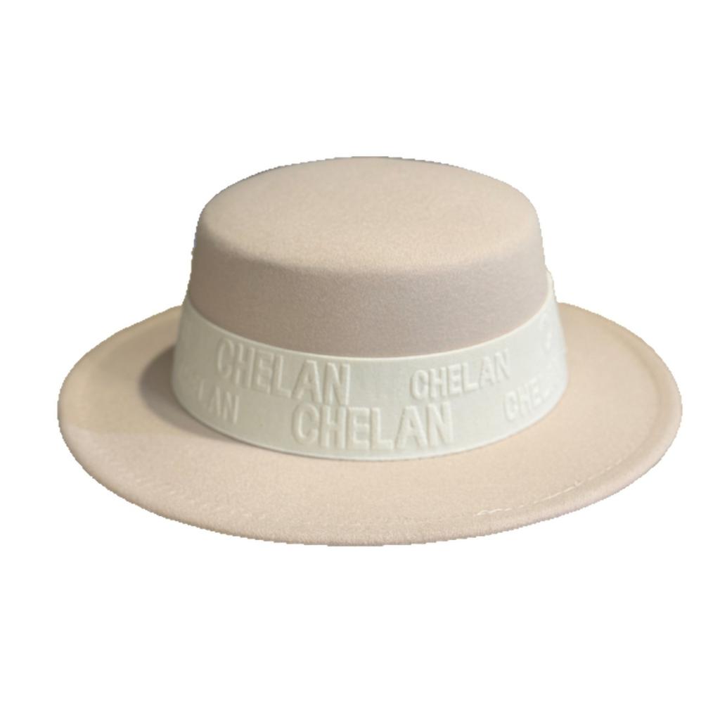 Wool Letter Hat for Women Autumn and Winter Ins Korean Style Versatile Flat Top British Style European and American Fashion Flat Brim