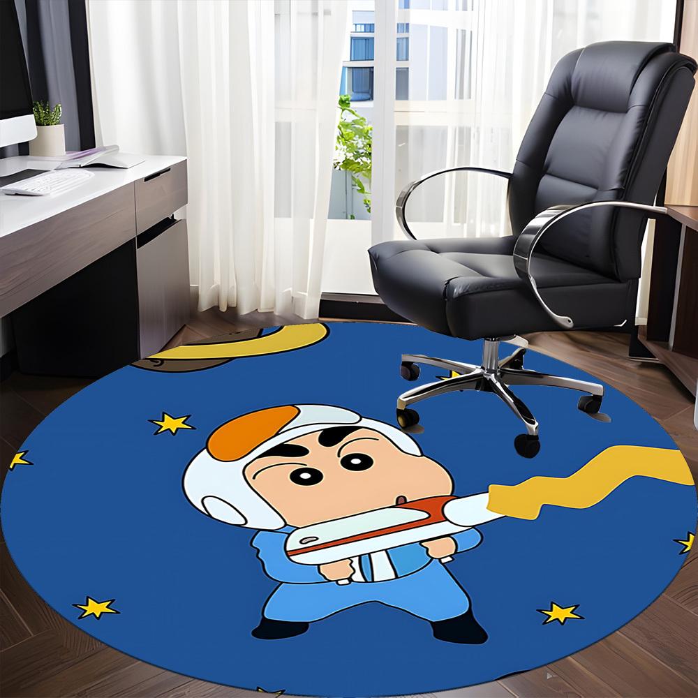 1pc Crayon Shin-chan Office Round Area Rug, Under Office Chairs Bedroom Living Room Home Decor  a1022114