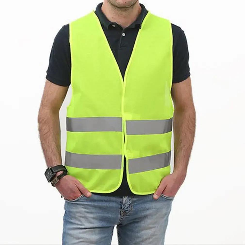 Car Reflective Safety Vest High Visibility Yellow for Traffic Running Cycling Outdoor Sports