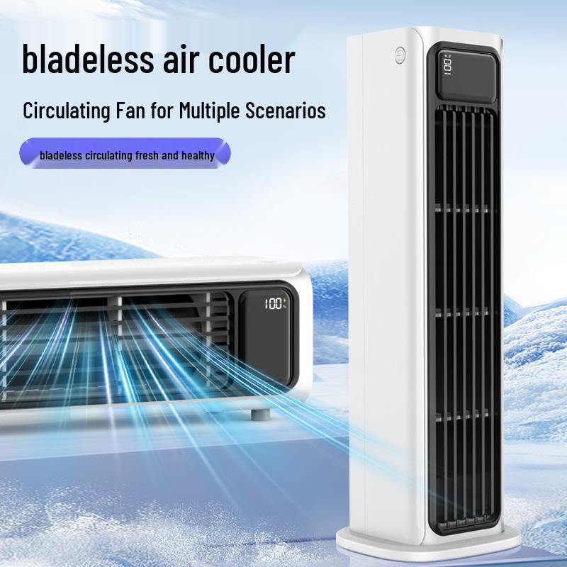 Silent Wall-Mounted Desktop Bladeless Air Conditioning Fan 115*115*340 mm белый