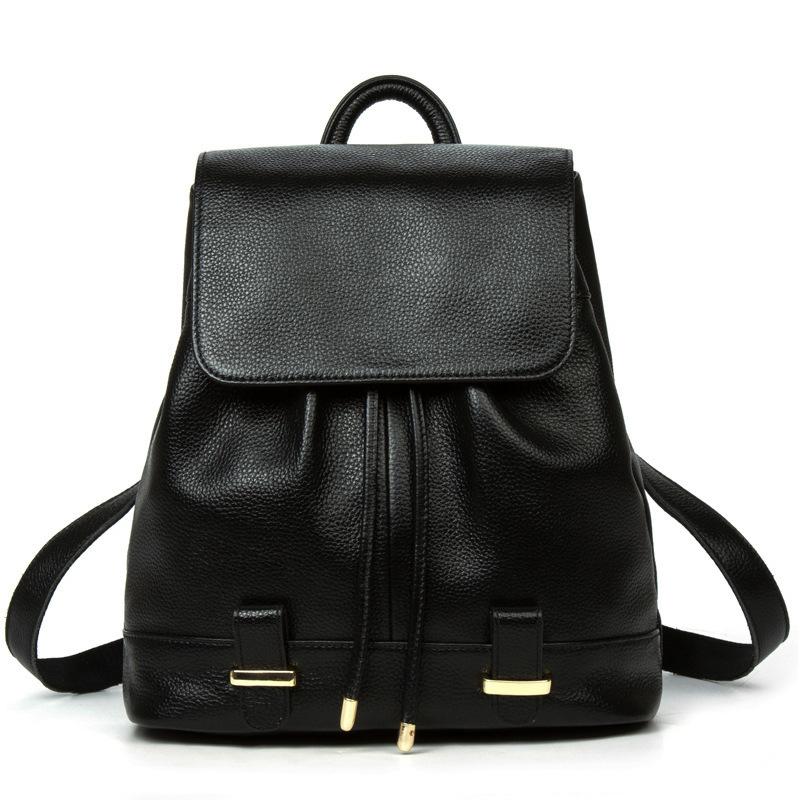 Genuine Leather Backpack for Women Travel Bag Backpack for Europe and America Top Layer Cowhide Women's Bag College Style School Bag Large Capacity