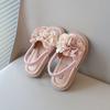 Toddlers Girls Beach Shoes Elastic Band Big Floral Kids Princess Sandals with Flowers Sweet Children Sandals 2025 Summer New Hot