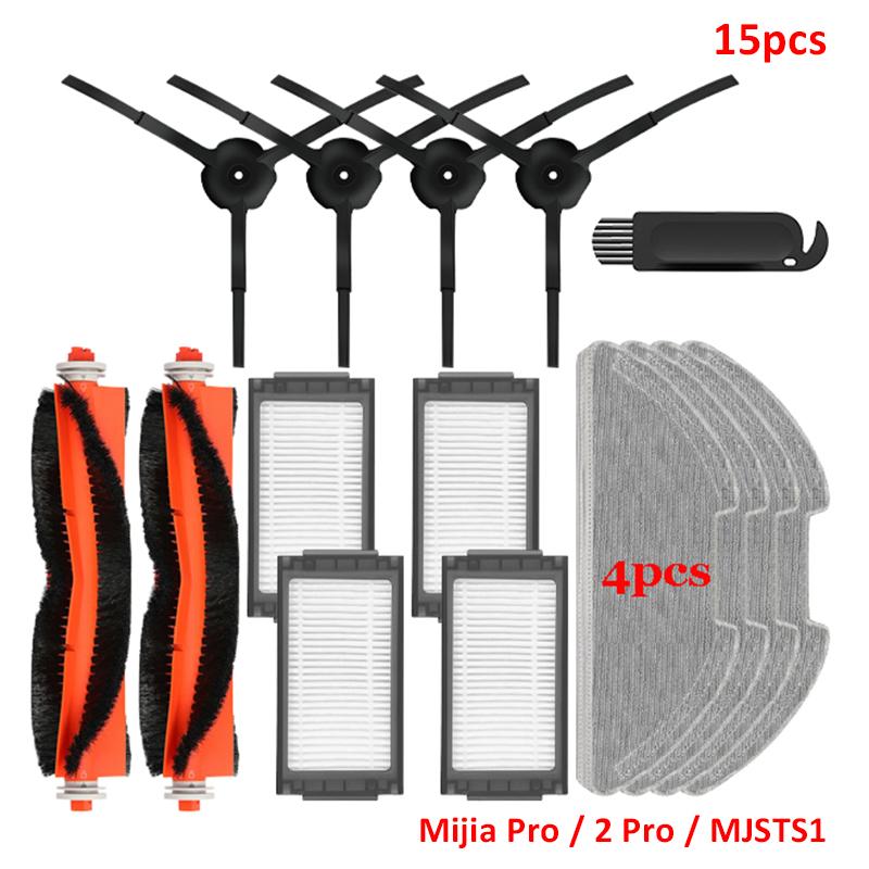 Main / Side Brush Hepa Filter Mop Cloths Main Brush Cover For XiaoMi Mijia Robot Vacuum-Mop Pro / 2 Pro / MJSTS1 Spare Parts