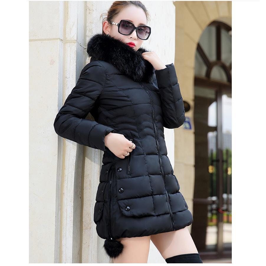 Down Jacket Women's Korean Version of The Slim Mid-length Women's Padded Jacket Padded Jacket