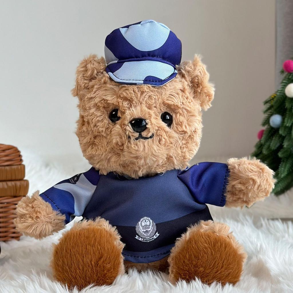 Fire Uniform Bear Doll Plush Doll Cute Teddy Bear Doll Police Iron Bear