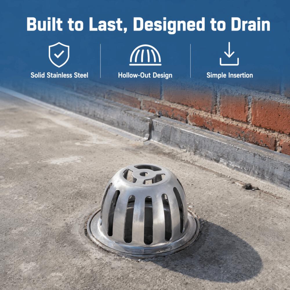 Dome Design Floor Drain Cover 304 Stainless Steel Downspout Strainer Durable Drain Cover  Home