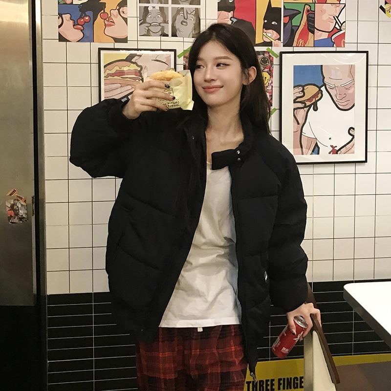 Down Jacket Women's Winter New Korean Style Loose Cotton Jacket Bread Coat Cotton Coat Thickened Jacket