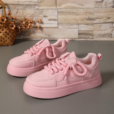 Plus Size Women Sports Shoes  Autumn Winter New Casual Shoes Trend Versatile Leather Thick Sole Casual Sports Shoes Sneakers