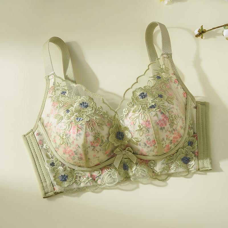 Embroidered Bra for Women Gathered Together To Prevent Sagging and Collect Accessory Breasts Non Empty Cup Bra