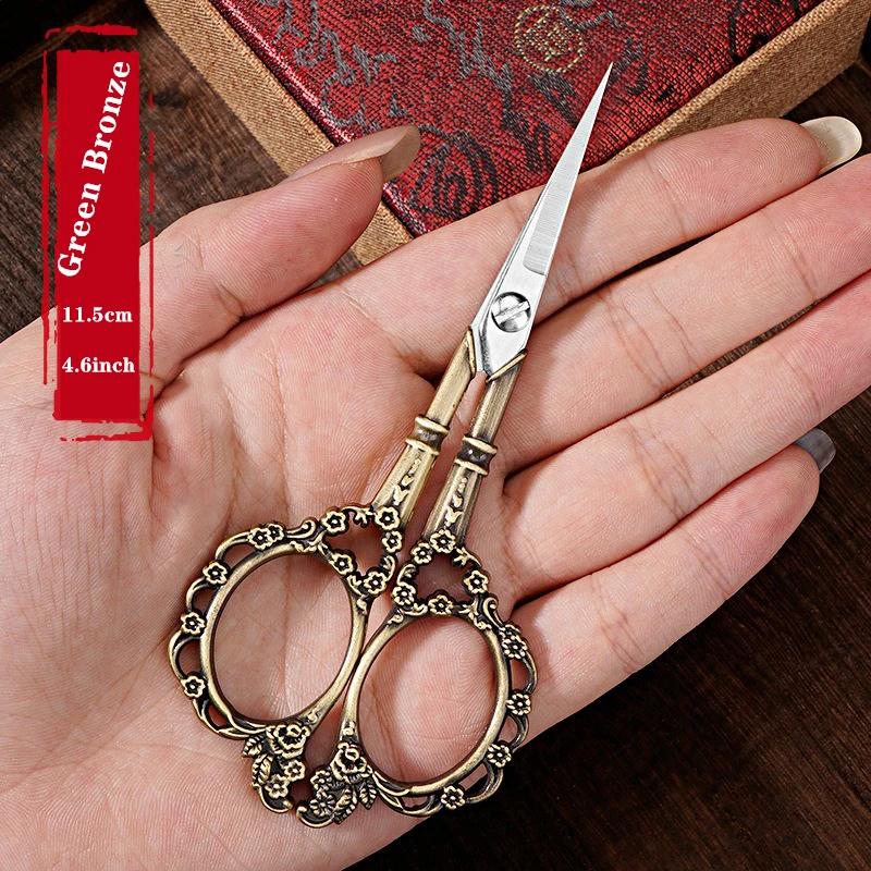 Retro Zakka Stainless Steel Antique Vintage Scissors Sewing Grooming Fishing Thread Cutter Paper Embroidery Cross-Stitch Shears