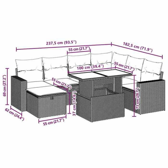 VidaXL Garden Lounge Set with Cushions 8 Pcs Beige Braided Resin 3274838