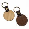 Solid Wood Keychain Wooden Key Chain with Rings Vintage Ornament for Men Women