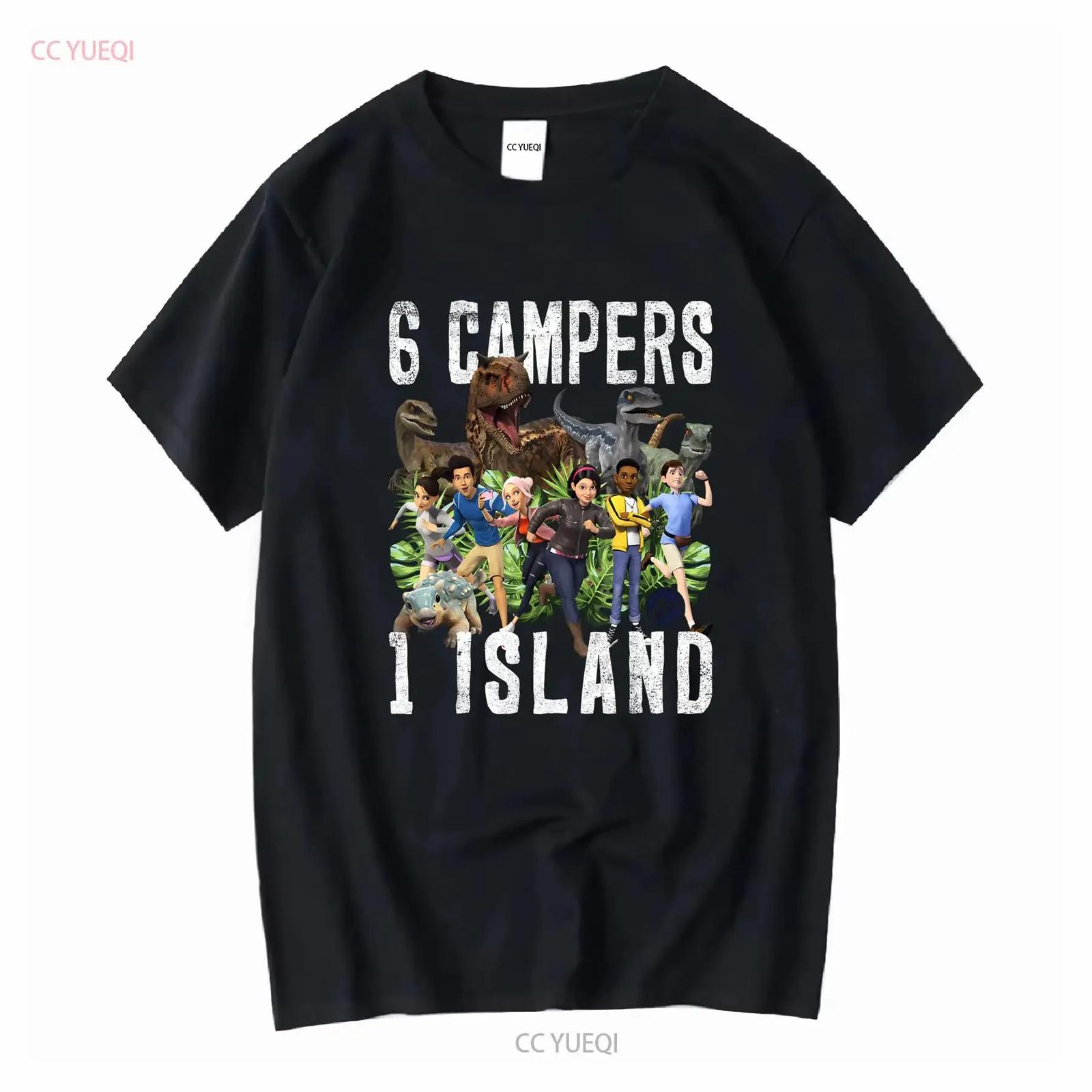 

Camp Cretaceous 6 Campers 1 Island T Shirt long or short sleeves vintage Washed Casual Top For Everyday Wear Soft streetwear XXXXXL чорний
