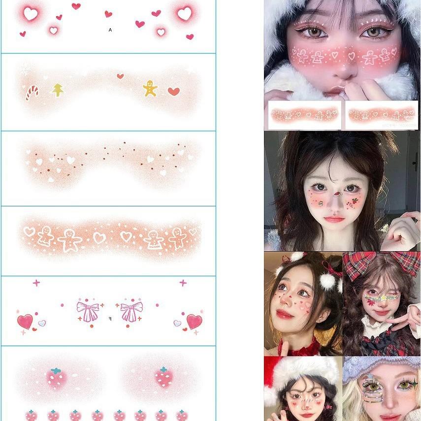 Cartoon Pattern Water Transfer Tattoo Decals Disposable Facial Stickers Lovely Removable Body Art Ornaments Waterproof Temporar