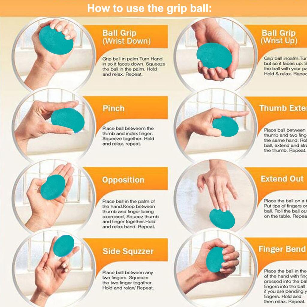 5pcs Oval Shape Elastic Hand Grip Wrist Finger Strength Training Exercise