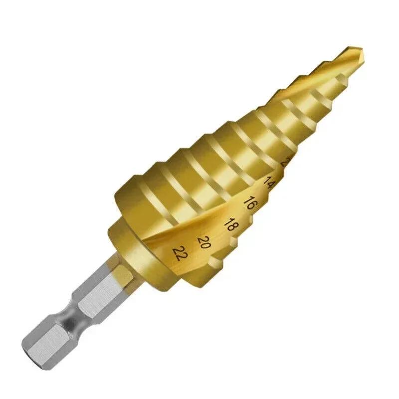 4-22mm Hexagon Screw Drill HSS Spiral Step Cone Drill Bit Carbide Drilling Tool Step Drill Bit