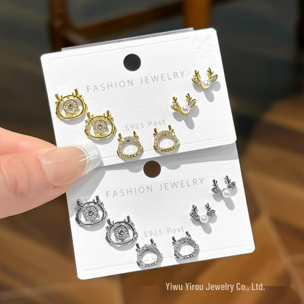 Retro Chinese Dragon Stud Earrings: Micro-Paved Full Diamond, Trendy Women's Set, Versatile & Fashionable
