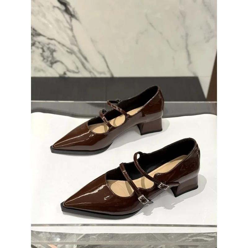 Shallow Mouth Shoes Woman High Heels Pointed Toe Female Footwear Casual Pumps New Summer Cute Boat Fashion Comfort Simple Englis