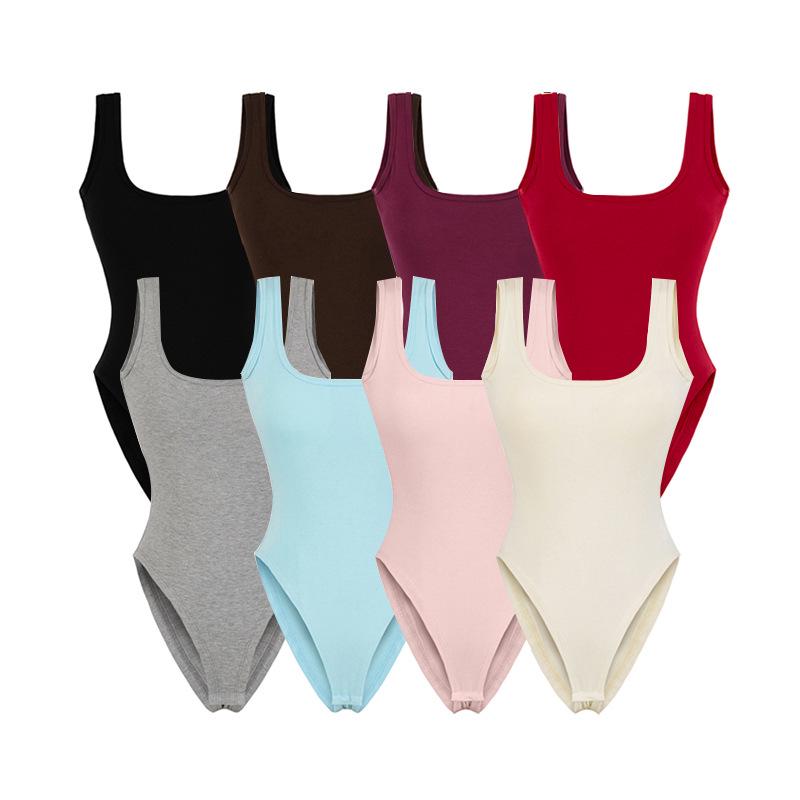 Women's Sexy Backless Jumpsuit Tank Top with Chest Pads - Multi-Color, Sleeveless, Slim-Fit