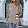 Women's Casual Fashion Long-sleeved Solid Color Hooded V-neck Top