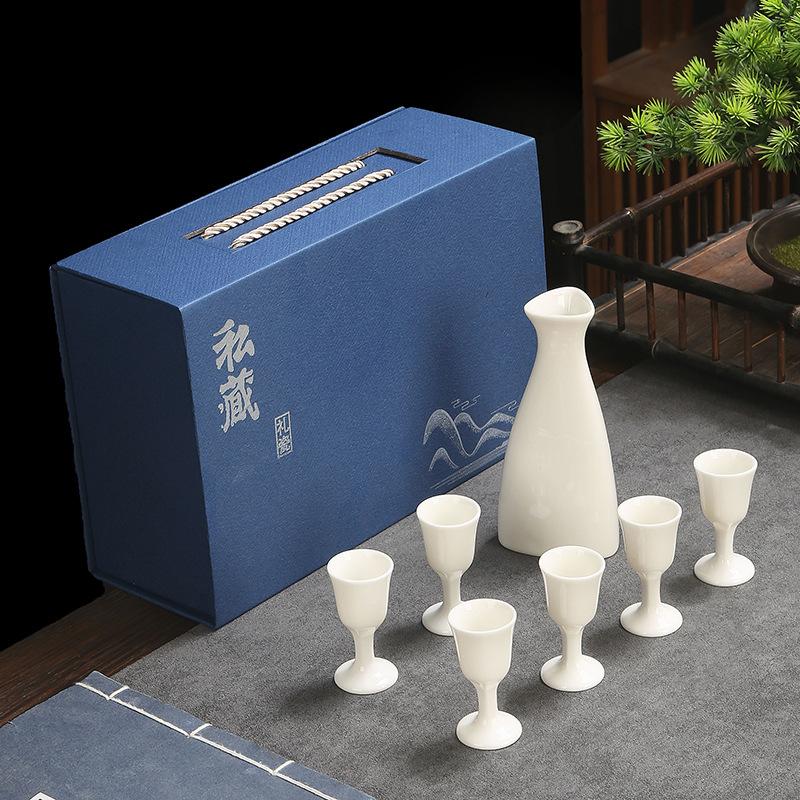 Japanisches Sake-Bar-Set Keramik-Weinset Weinkrug Tasse Sake-Ausgießer Haushalt Restaurant Party Trink-Barzubehörset Geschenk 2025 Neu