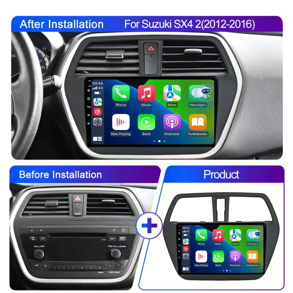 Android 14 Video Player For Suzuki SX4 S-Cross 2014 2015 2016 2017 Car Radio Multimedia Stereo GPS WIFI+4G Wireless Carplay Auto