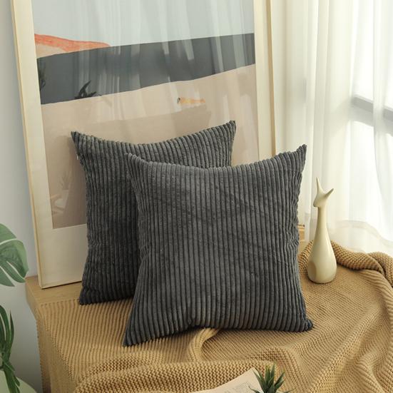 Plysj Putetrekk Stripete Tekstur Ensfarget Sofadekorasjon Putetrekk Living