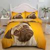 Cartoon Pug Dog Comfortable Duvet Quilt Cover Pillowcase Bedding Set Children Bedroom Decoration Home Textile